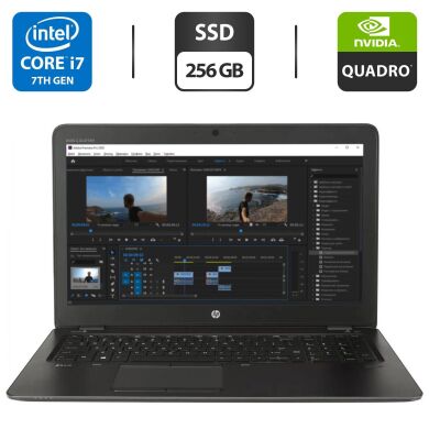 Мобільна робоча станція HP ZBook 15 G4 / 15.6" (1920x1080) IPS / Intel Core i7-7700HQ (4 (8) ядра по 2.8 - 3.8 GHz) / 16 GB DDR4 / 256 GB SSD / nVidia Quadro M620, 2 GB GDDR5, 128-bit / WebCam / HDMI / Windows 10 Pro