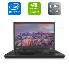 Мобільна робоча станція Lenovo ThinkPad P50 / 15.6" (1920x1080) IPS / Intel Core i7-6820HQ (4 (8) ядра по 2.7 - 3.6 GHz) / 16 GB DDR4 / 512 GB SSD / nVidia Quadro M1000M, 4 GB GDDR5, 128-bit / WebCam / TouchID / Windows 10