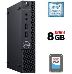 Неттоп Б-клас Dell OptiPlex 3060 Micro USFF / Intel Core i3-8100T (4 ядра по 3.1 GHz) / 8 GB DDR4 / 256 GB SSD / Intel UHD Graphics 630 / DisplayPort / HDMI + Блок живлення
