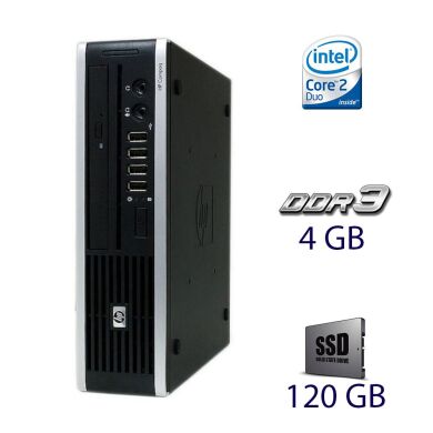 Неттоп HP 8000 USFF / Intel Core 2 Duo E8400 (2 ядра по 3.0 GHz) / 4 GB DDR3 / 120 GB SSD