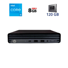 Неттоп HP EliteDesk 800 G6 Tiny USFF / Intel Core i5-10600T (6 (12) ядер по 2.4 - 4.0 GHz) / 8 GB DDR4 / 120 GB SSD / Intel HD Graphics 630 / Windows 11