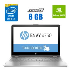 Ноутбук-трансформер HP ENVY x360 / 15.6" (1920x1080) IPS Touch / Intel Core i5-8250U (4 (8) ядра по 1.6 - 3.4 GHz) / 8 GB DDR3 / 128 GB SSD + 1000 GB HDD / nVidia GeForce MX150, 4 GB GDDR5, 64-bit / WebCam