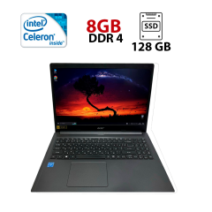 Ноутбук Acer Aspire A315-34 / 15.6" (1920x1080) TN / Intel Celeron N4020 (2 ядра по 1.1 - 2.8 GHz) / 8 GB DDR4 / 128 GB SSD M.2 / Intel UHD Graphics 600 / WebCam