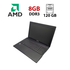 Ноутбук Asus X55 / 15.6" (1366х768) TN / AMD C-50 (2 ядра по 1.0 GHz) / 8 GB DDR3 / 120 GB SSD / AMD Radeon HD 6290 Graphics / WebCam