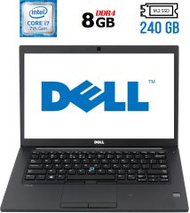Ноутбук Б-клас Dell Latitude 7480 / 14" (1920x1080) IPS Touch / Intel Core i7-7600U (2 (4) ядра по 2.8 - 3.9 GHz) / 8 GB DDR4 / 240 GB SSD M.2 / Intel HD Graphics 620 / WebCam / Fingerprint / HDMI