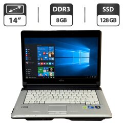 Ноутбук Fujitsu LifeBook S710 / 14" (1366x768) TN / Intel Core i7-620M (2 (4) ядра по 2.66 - 3.33 GHz) / 8 GB DDR3 / 128 GB SSD / Intel HD Graphics / WebCam / Windows 10 Pro