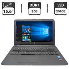 Ноутбук HP 250 G4 / 15.6" (1366x768) TN / Intel Core i3-5005U (2 (4) ядра по 2.0 GHz) / 8 GB DDR3 / 240 GB SSD / Intel HD Graphics 5500 / WebCam / DVD-ROM
