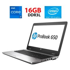 Ноутбук HP ProBook 650 G1 / 15" (1920x1080) TN / Intel Core i7-4800MQ (4 (8) ядра по 2.7 - 3.7 GHz) / 16 GB DDR3L / 256 GB SSD / Intel HD Graphics 4600 / WebCam