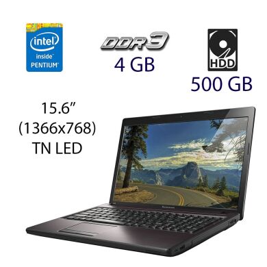 Ноутбук Lenovo G580 / 15.6" (1366x768) TN LED / Intel Pentium B960 (2 ядра по 2.2 GHz) / 4 GB DDR3 / 500 GB HDD / WebCam / DVD-RW / HDMI / USB 3.0 / DVD-RW