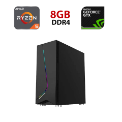 Новый игровой ПК Forsage Eros EN43378 Tower / AMD Ryzen 5 5500 (6 (12) ядер по 3.6 - 4.2 GHz) / 8 GB DDR4 / 480 GB SSD / nVidia GeForce GTX 1070, 8 GB GDDR5, 256-bit
