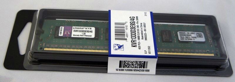 Серверная оперативная память Kingston 4GB DDR3 ECC Unbuffered 1333Mhz