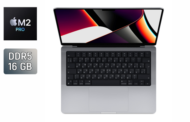 Ультрабук Б-класс Apple MacBook Pro 14 (2023) / 14.2" (3024x1964) IPS / Apple M2 Pro (10 ядер по 2.4 – 3.5 GHz) / 16 GB DDR5 / 512 GB SSD / Apple M2 Pro Graphics / WebCam / True Tone / ProMotion / Space Gray Ультрабук Б-класс Apple MacBook Pro 14 (2023) / 14.2" (3024x1964) IPS / Apple M2 Pro (10 ядер по 2.4 – 3.5 GHz) / 16 GB DDR5 / 512 GB SSD / Apple M2 Pro Graphics / WebCam / True Tone / ProMotion / Space Gray