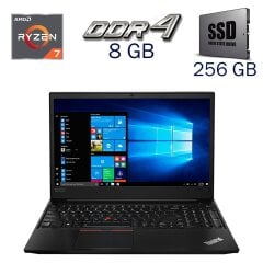 Ультрабук Lenovo Thinkpad E585 / 15.6" (1920x1080) IPS / AMD Ryzen 7 2700U (4 (8) ядра по 2.2 - 3.8 GHz) / 8 GB DDR4 / 256 GB SSD / AMD Radeon RX Vega 10 / WebCam