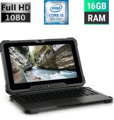 Захищений планшет Dell Latitude 7212 Rugged Extreme / 11.6'' (1920x1080) IPS / Intel Core i5-8350U (4 (8) ядра по 1.7 - 3.6 GHz) / 16 GB DDR3 / 256 GB SSD / Intel UHD Graphics 620 / WebCam / 4G LTE / Дві АКБ + Стилус + Клавіатура