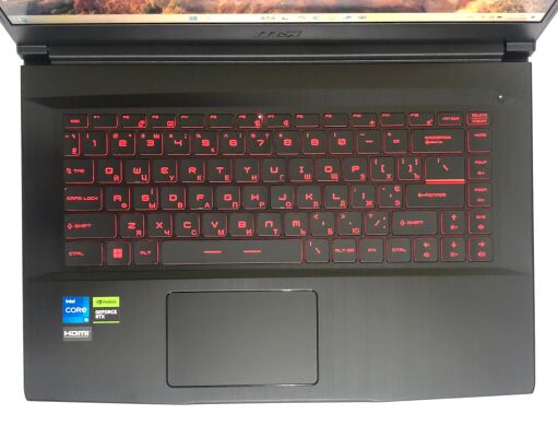 Новый игровой ноутбук MSI GF63 Thin 11UC-1276US / 15.6" (1920x1080) IPS / Intel Core i5-11400H (6 (12) ядер по 2.2 - 4.5 GHz) / 16 GB DDR4 / 512 GB SSD / nVidia GeForce RTX 3050, 4 GB GDDR6, 128-bit / WebCam / Win 11 Home Новый игровой ноутбук MSI GF63 Thin 11UC-1276US / 15.6" (1920x1080) IPS / Intel Core i5-11400H (6 (12) ядер по 2.2 - 4.5 GHz) / 16 GB DDR4 / 512 GB SSD / nVidia GeForce RTX 3050, 4 GB GDDR6, 128-bit / WebCam / Win 11 Home