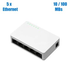 Мережевий коммутатор / 5х Ethernet 10-100MBs / IEEE 802,3, IEEE 802,3 u, IEEE 802,3 ab, IEEE 802,3 x 