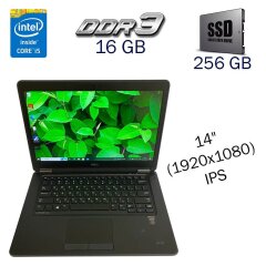 Ультрабук Б-клас Dell Latitude E7450 / 14" (1920х1080) IPS / Intel Core i5-5300U (2 (4) ядра по 2.3 - 2.9 GHz) / 16 GB DDR3 / 256 GB SSD / Intel HD Graphics 5500 / WebCam + Бездротова мишка