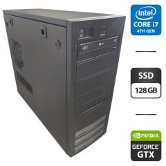Компьютер NoName Tower / Intel Core i7-4770 (4 (8) ядра по 3.4 - 3.9 GHz) / 16 GB DDR3 / 128 GB SSD / nVidia GeForce GTX 650, 2 GB GDDR5, 128-bit