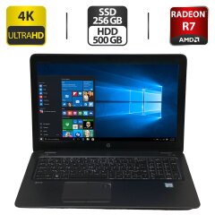 Мобильная рабочая станция Б-класс HP ZBook 15u G4 / 15.6" (3840x2160) IPS / Intel Core i7-7500U (2 (4) ядра по 2.7 - 3.5 GHz) / 16 GB DDR4 / 256 GB SSD + 500 GB HDD / AMD Radeon R7 M350, 2 GB GDDR5, 64-bit / WebCam / Windows 10 Pro