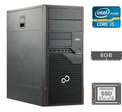 Комп`ютер Fujitsu Esprimo P710 E90+ Tower / Intel Core i5-2500 (4 ядра по 3.3 - 3.7 GHz) / 8 GB DDR3 / 240 GB SSD / Intel HD Graphics 2000 / 280W / DisplayPort / DVI