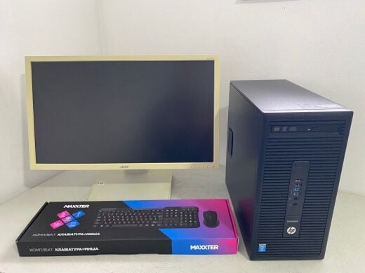 Комплект ПК: компьютер HP EliteDesk 700 G1 Tower / Intel Core i5-4590 (4 ядра по 3.0 - 3.7 GHz) / 8 GB DDR3 / 120 GB SSD / Intel HD Graphics 4600 / DVD-ROM + Монитор Б-класс Acer B243HL / 24" (1920x1080) TN / VGA + Клавиатура, мышка, кабели