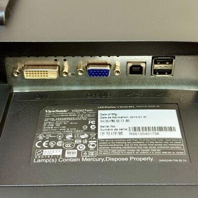 Монітор ViewSonic VG2427WM / 24" (1920x1080) TN / VGA, DVI, USB-Hub / VESA 100x100