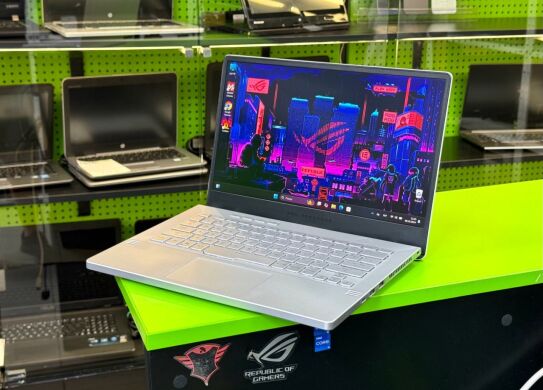 Ігровий ноутбук Asus ROG Zephyrus G14 GA401Q / 14" (1920x1080) IPS / AMD Ryzen 7 5800HS (8 (16) ядер по 2.8 - 4.4 GHz) / 16 GB DDR4 / 512 GB SSD M.2 / nVidia GeForce RTX 3050 Ti, 4 GB GDDR6, 128-bit / Win 11 Ігровий ноутбук Asus ROG Zephyrus G14 GA401Q / 14" (1920x1080) IPS / AMD Ryzen 7 5800HS (8 (16) ядер по 2.8 - 4.4 GHz) / 16 GB DDR4 / 512 GB SSD M.2 / nVidia GeForce RTX 3050 Ti, 4 GB GDDR6, 128-bit / Win 11
