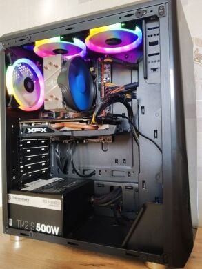 Ігровий ПК 1stPlayer R3-3R1 Color LED Black Tower / Intel Xeon E5-2670 v3 (12 (24) ядер по 2.3 - 3.1 GHz) / 16 GB DDR4 / 960 GB SSD / AMD Radeon RX 580, 8 GB GDDR5, 256-bit / HDMI / 500W + подарунок перехідник DVI-VGA