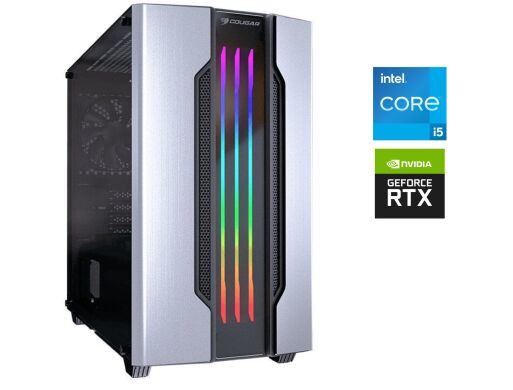 Новый игровой ПК Cougar Gemini Tower / Intel Core i5-12400F (6 (12) ядер по 2.5 - 4.4 GHz) / 16 GB DDR4 / 1000 GB SSD / nVidia GeForce RTX 4060, 8 GB GDDR6, 128-bit / 700W