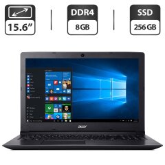 Ноутбук Б-клас Acer Aspire 3 A315-53 / 15.6" (1366x768) TN / Intel Core i3-7020U (2 (4) ядра по 2.3 GHz) / 8 GB DDR4 / 256 GB SSD / Intel UHD Graphics 620 / WebCam
