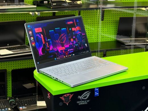 Ігровий ноутбук Asus ROG Zephyrus G14 GA401Q / 14" (1920x1080) IPS / AMD Ryzen 7 5800HS (8 (16) ядер по 2.8 - 4.4 GHz) / 16 GB DDR4 / 512 GB SSD M.2 / nVidia GeForce RTX 3050 Ti, 4 GB GDDR6, 128-bit / Win 11 Ігровий ноутбук Asus ROG Zephyrus G14 GA401Q / 14" (1920x1080) IPS / AMD Ryzen 7 5800HS (8 (16) ядер по 2.8 - 4.4 GHz) / 16 GB DDR4 / 512 GB SSD M.2 / nVidia GeForce RTX 3050 Ti, 4 GB GDDR6, 128-bit / Win 11