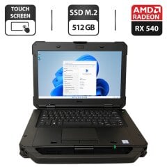 Захищений ноутбук Dell Latitude 5424 Rugged / 14" (1920x1080) IPS Touch / Intel Core i5-8350U (4 (8) ядра по 1.7 - 3.6 GHz) / 16 GB DDR4 / 512 GB SSD M.2 / AMD Radeon RX 540, 4 GB GDDR5, 128-bit / WebCam / Два АКБ / Стилус