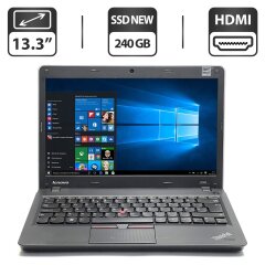Ноутбук Lenovo ThinkPad Edge E320 / 13.3'' (1366x768) TN / Intel Core i3-2350M (2 (4) ядра по 2.3 GHz) / 4 GB DDR3 / 240 GB SSD NEW / Intel HD Graphics 3000 / WebCam / VGA / Windows 10 Pro
