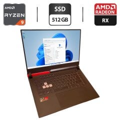Игровой ноутбук Asus ROG Strix G15 G513QY / 15.6" (2560x1440) IPS / AMD Ryzen 9 5980HX (8 (16) ядер по 3.3 - 4.8 GHz) / 32 GB DDR4 / 512 GB SSD / AMD Radeon RX 6800M, 12 GB GDDR6, 192-bit