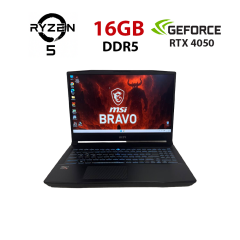 Ігровий ноутбук Б-клас MSI Bravo 15 C7VE / 15.6" (1920x1080) IPS / AMD Ryzen 5 7535HS (6 (12) ядер по 3.3 - 4.55&nbsp;GHz) / 16 GB DDR5 / 512 GB SSD / nVidia GeForce RTX 4050, 6 GB GDDR6, 96-bit / WebCam