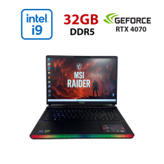 Игровой ноутбук Б-класс MSI Raider GE68 HX 14VGG / 16" (1920&times;1200) IPS / Intel Core i9-14900HX (24 (32) ядер по 2.2 - 5.7 GHz) / 32 GB DDR5 / 1000 GB SSD NVMe / nVidia GeForce RTX 4070, 8 GB GDDR6, 128-bit / WebCam