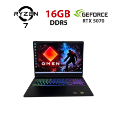 Ігровий ноутбук HP Omen MAX 16-ak0047nr / 16" (2560x1600) IPS / AMD Ryzen AI 7 350 (8 (16) ядер по 2.0 - 5.0 GHz) / 16 GB DDR5 / 1000 GB SSD NVMe / nVidia GeForce RTX 5070, 8 GB GDDR7, 128-bit / WebCam