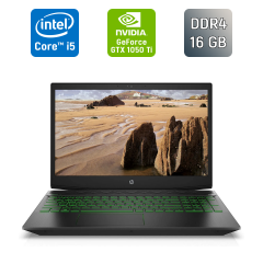 Ігровий ноутбук HP Pavilion Gaming / 15.6" (1920x1080) IPS / Intel Core i5-8300H (4 (8) ядра по 2.3 - 4.0 GHz) / 16 GB DDR4 / 128 GB SSD + 500 GB HDD / nVidia Geforce GTX 1050 Ti, 4 GB GDDR5, 128-bit / WebCam / HDMI