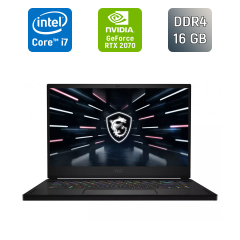 Игровой ноутбук MSI GS66 / 15.6" (1920x1080) IPS / Intel Core i7-10750H (6 (12) ядер по 2.6 - 5.0 GHz) / 16 GB DDR4 / 1000 GB SSD / nVidia GeForce RTX 2070, 8 GB GDDR6, 256-bit / WebCam / Windows 10