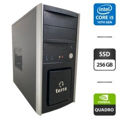 Игровой ПК Terra Tower / Intel Core i5-10400F (6 (12) ядер по 2.9 - 4.3 GHz) / 16 GB DDR4 / 256 GB SSD / nVidia Quadro M2000, 4 GB GDDR5, 128-bit