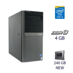Комп'ютер Dell Optiplex 980 Tower / Intel Core i5-750 (4 ядра по 2.6 - 3.2 GHz) / 4 GB DDR3 / 240 GB SSD NEW / ASUS HD 5450 Silent V2, 1 GB DDR3, 32-bit / DVD-RW