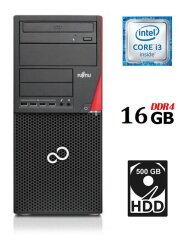 Комп'ютер Fujitsu Esprimo P756 E90+ Tower / Intel Core i3-6100 (2 (4) ядра по 3.7 GHz) / 16 GB DDR4 / 500 GB HDD / Intel HD Graphics 530 / 280W / DVD-ROM / DisplayPort