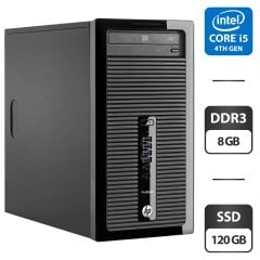 Комп'ютер HP ProDesk 400 G1 Tower / Intel Core i5-4570 (4 ядра по 3.2 - 3.6 GHz) / 8 GB DDR3 / 120 GB SSD / Intel HD Graphics 4600 / DVD-ROM