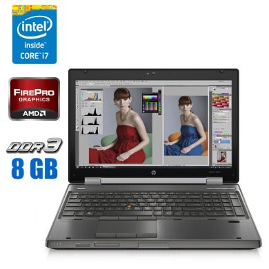 Мобільна робоча станція Б-клас HP Elitebook 8560w / 15.6" (1920x1080) TN / Intel Core i7-2860QM (4 (8) ядра по 2.5 - 3.6 GHz) / 8 GB DDR3 / 256 GB SSD / AMD FirePro M5950, 1 GB GDDR5, 128-bit / WebCam