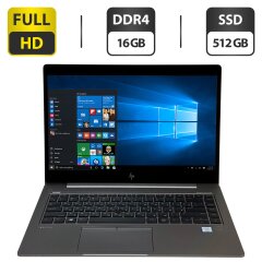 Мобільна робоча станція HP ZBook 14u G6 / 14" (1920x1080) IPS / Intel Core i7-8565U (4 (8) ядра по 1.8 - 4.6 GHz) / 16 GB DDR4 / 512 GB SSD / Intel UHD Graphics / WebCam / Windows 10 Pro