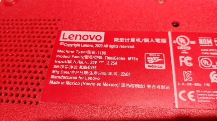 Неттоп Lenovo ThinkCentre M75n USFF / AMD Ryzen 5 3500U (4 (8) ядра по 2.1 - 3.7 GHz) / 8 GB DDR4 / 256 GB SSD / AMD Radeon Vega 8 Graphics / DisplayPort / Wi-Fi + Блок питания