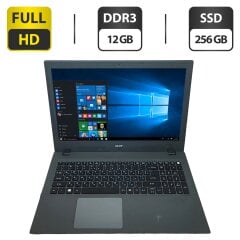 Ноутбук Acer Aspire E5-573 / 15.6" (1920x1080) TN / Intel Core i5-4210U (2 (4) ядра по 1.7 - 2.7 GHz) / 12 GB DDR3 / 256 GB SSD / Intel HD Graphics 4400 / WebCam