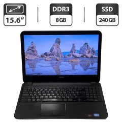 Ноутбук Б-клас Dell Inspiron 3521 / 15.6" (1366x768) TN / Intel Core i3-3227U (2 (4) ядра по 1.9 GHz) / 8 GB DDR3 / 240 GB SSD / Intel HD Graphics 4000 / WebCam / DVD-ROM / Windows 10 Pro
