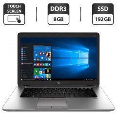 Ноутбук Б-класс HP EliteBook 850 G2 / 15.6" (1920x1080) TN Touch / Intel Core i5-5300U (2 (4) ядра по 2.3 - 2.9 GHz) / 8 GB DDR3 / 192 GB SSD / Intel HD Graphics 5500 / WebCam / VGA / Windows 10 Pro