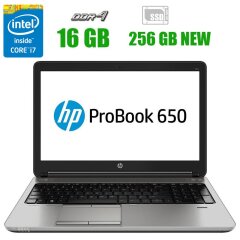 Ноутбук HP Probook 650 G3 / 15.6" (1920x1080) IPS / Intel Core i7-7820HQ (4 (8) ядра по 2.9 - 3.9 GHz) / 16 GB DDR4 / 256 GB SSD NEW / Intel HD Graphics 630 / WebCam